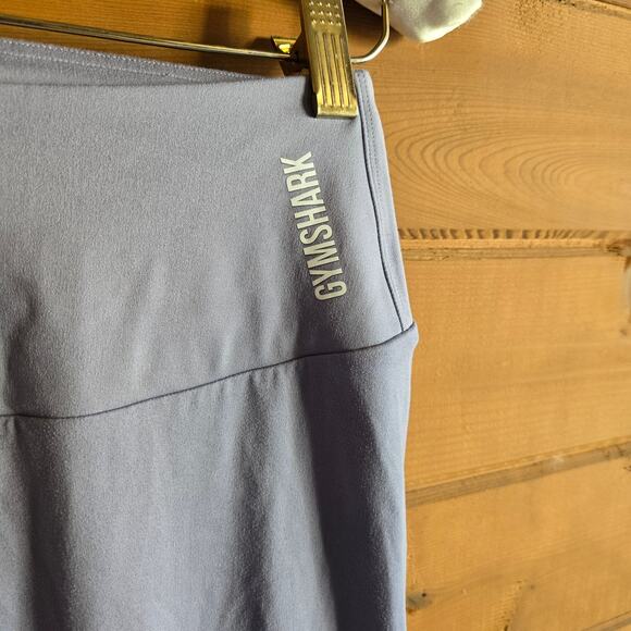 Gymshark Training Crop Leggings Light Blue Stretchy Pull On High Rise Booty Seam - Picture 4 of 6